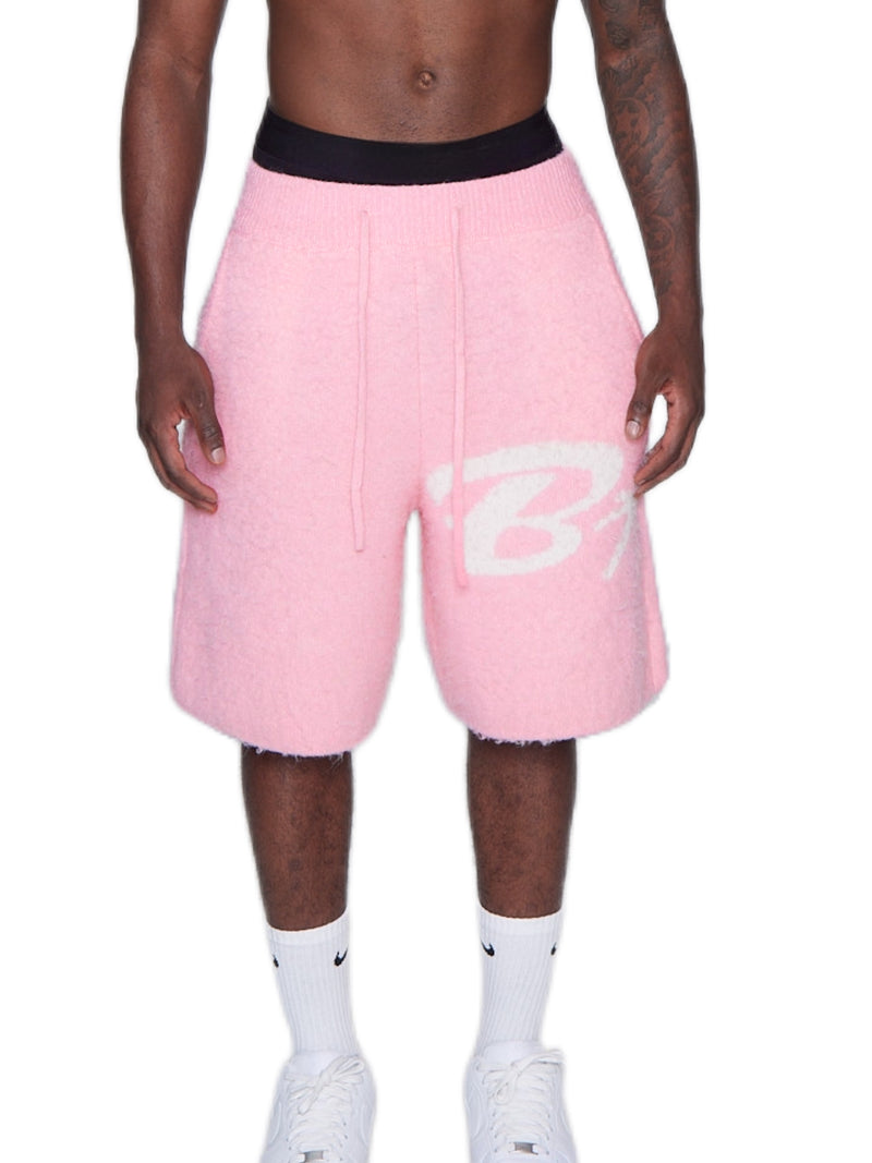 PINK MOHAIR SHORTS