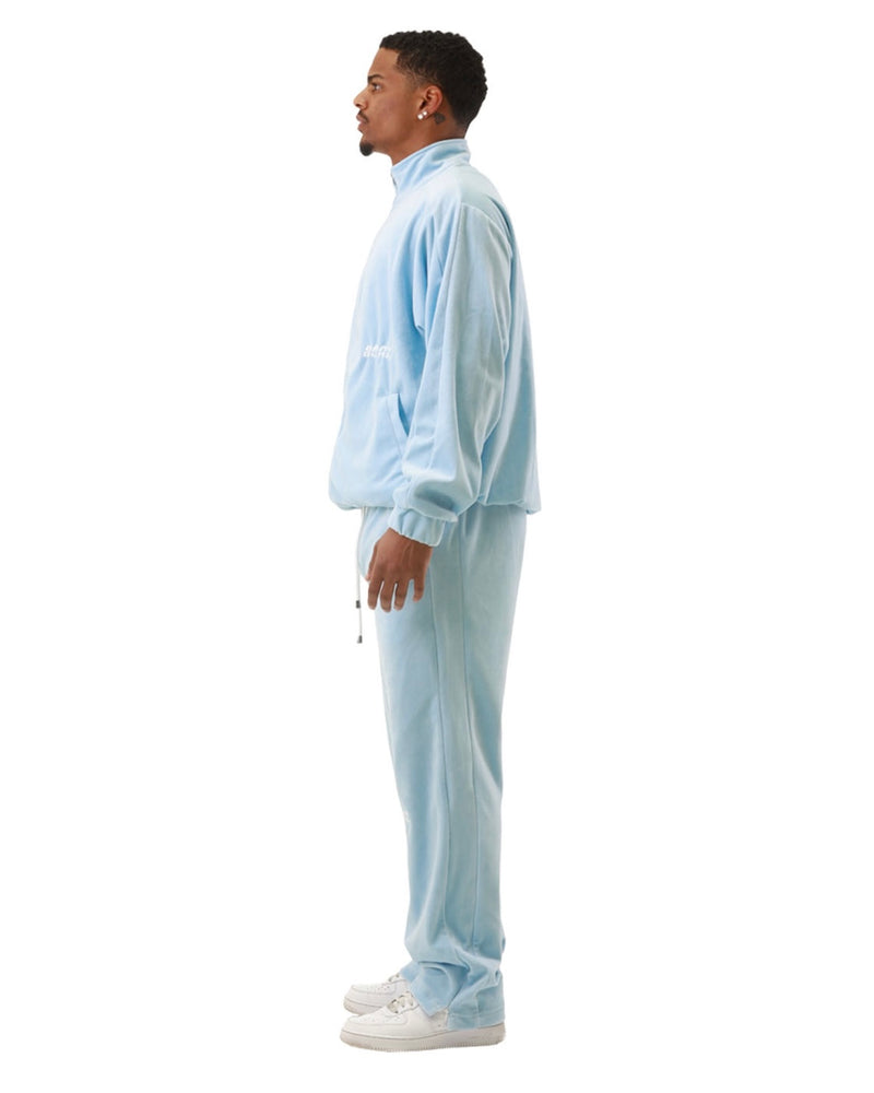 BABYBLUE VELOUR TRACKSUIT SET